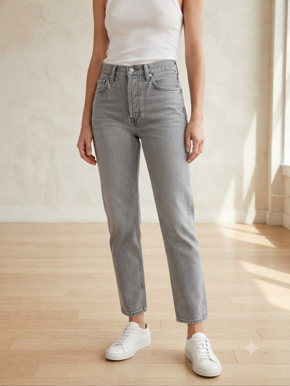 NWT Everlane The 90s Cheeky Jean High Rise Grey Crop 29